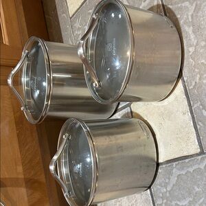 Calphalon Silver Cookware Trio Cannister set stainless steel